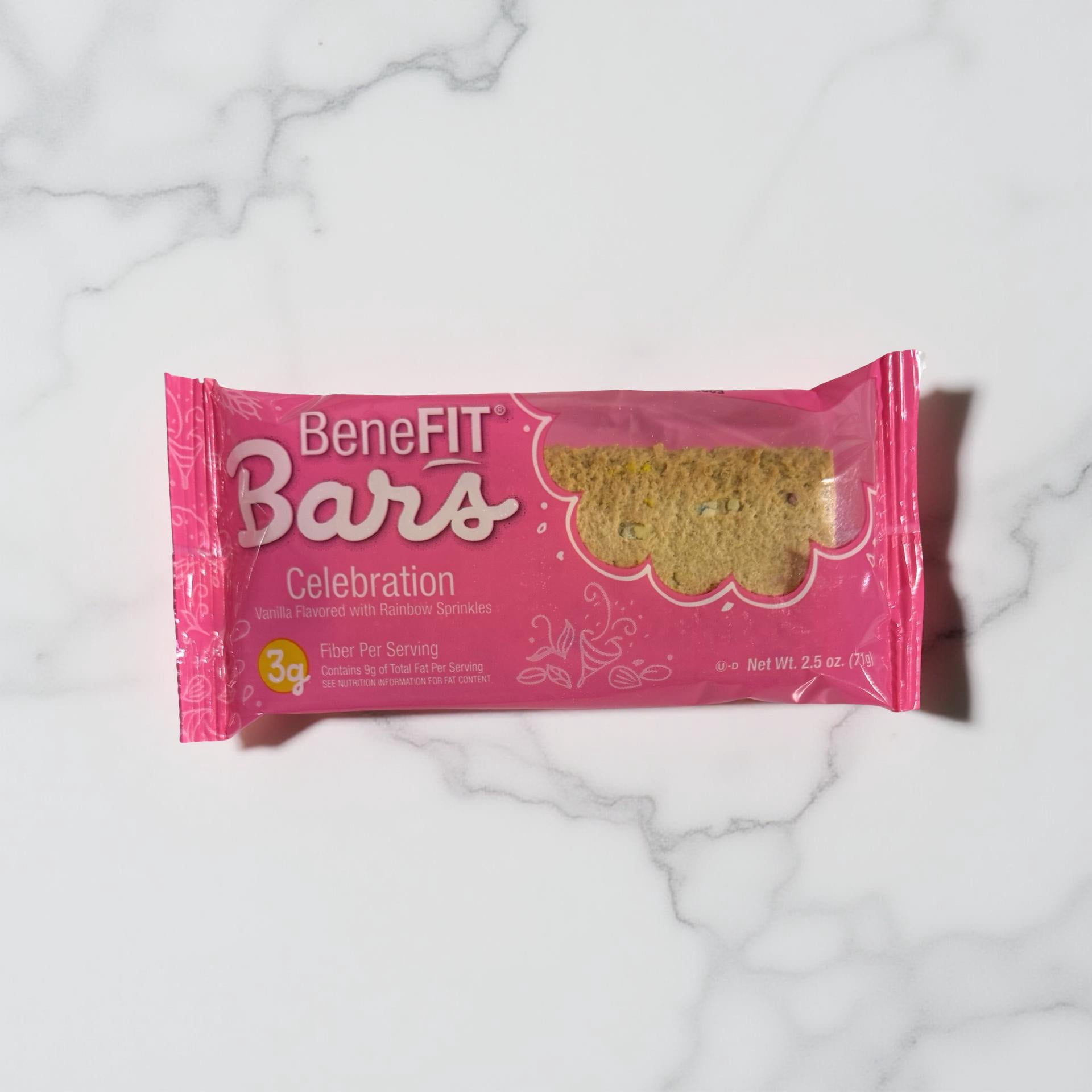Celebration Birthday Cake BeneFit Bars by Readi-Bake 2.5 Ounce | Value Pack of 12