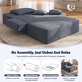 thumbnail image 6 of Aukfa 60" Oversized Chaise Lounge Chair, Convertible Sofa Bed, Corduroy Sleeper Chair with Wide Armrests, Side Pocket & 3 Pillows for Living Room/Bedroom/Apartment, Gray, 6 of 8