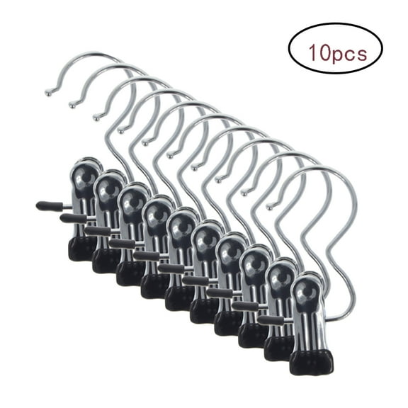 Songmics Clip Hooks Boot Hanger 10 Packs Trouser Hangers Metal Clothing Hangers Boot Clips Anti-Slip, for Boots, Scarves, Scarves, Trousers And Hats, 4.5 X 10.5 Cm - Chrome-Plated Cri001-50