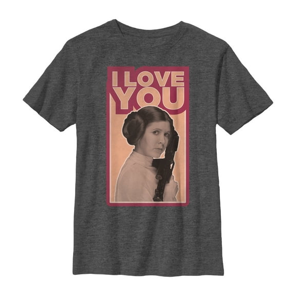 Boy's Star Wars Princess Leia Quote I Love You Graphic Tee Charcoal Heather X Large
