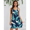 thumbnail image 7 of Asoul Built in Bra Dress with Pockets for Women Summer Dresses Casual Cotton V Neck Sundress, 7 of 7