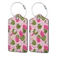 thumbnail image 5 of Rocae Dragon Fruits for Leather Luggage Baggage Tags ID Label Privacy Cover ID Label with Stainless Steel Loop and Address Card, 5 of 5