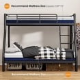thumbnail image 6 of Soges Twin Over Full Bunk Bed Metal Bed Frame with Ladders, Heavy Duty Sturdy Bed Frame with Safety Guardrail For Adults, No Box Spring Needed, Black, 6 of 9