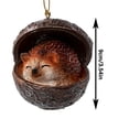 thumbnail image 3 of romoty 3D Resin Hedgehog Christmas Tree Ornament, Sleeping Woodland Animal in Shell Hanging Figurine for Holiday Home Decor, 3 of 7