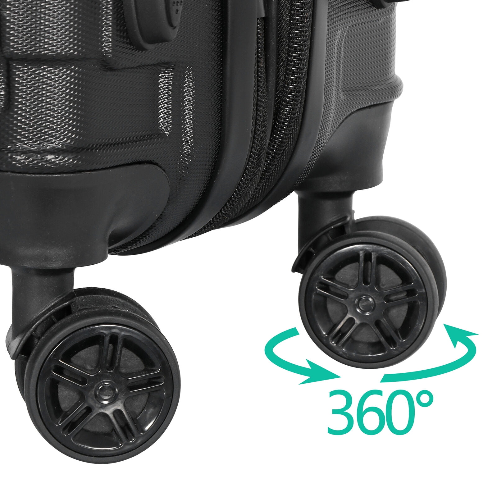 ZENSTYLE 21" Height Hardside Expandable Suitcase Luggage with Spinner Wheels Black