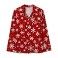 thumbnail image 6 of Christmas Santa Pajama Set for Women,Womens Button Up Lapel Neck Long Sleeve Sleepwear Xmas Graphic Pjs 2 Piece Pants Nightwear Pajama Suits, 6 of 7