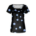 thumbnail image 4 of Blusa suelta de manga corta con cuello en V informal estampada a la moda para mujer OAVQHLG3B Store lin121212, 4 of 4