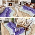 thumbnail image 5 of 5'x8' Area Rugs, Geometric Purple Indoor Outdoor Area Rug for Living Room Bedroom, Wave Stripes Modern Abstract Beach Washable Bathroom Rugs Kitchen Floor Carpet Mats Home Decor Aesthetic, 5 of 8