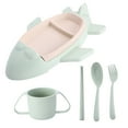 thumbnail image 1 of Airplane Shaped Tableware Set For Kitchen And Dining Table Car Dinner Tray Fiber For Boys And Girls With Separate Plates Cutlery And Water Cup Wheat Straw Tableware Set, 1 of 5