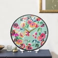 thumbnail image 5 of Splendid Flowers Wall Clock, 9.5 Inch Round Wall Clock, Acrylic Wall Clock for Bedroom, Living Room, Office Home Decor, 5 of 7