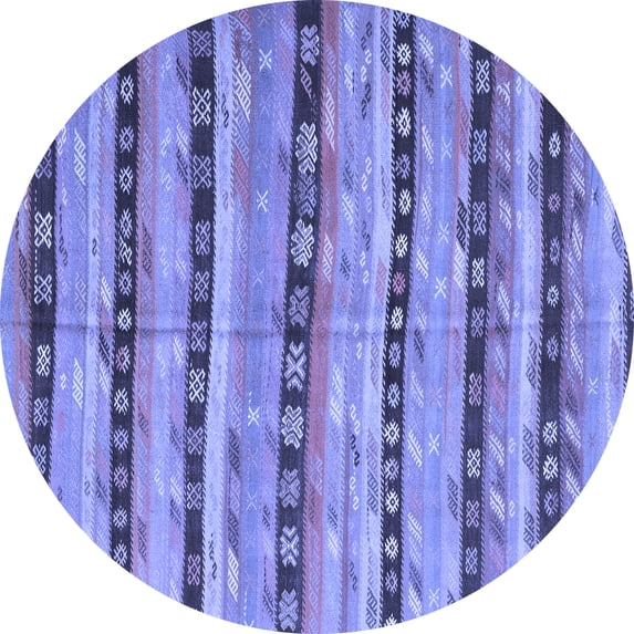 Ahgly Company Indoor Round Southwestern Blue Country Area Rugs, 7' Round