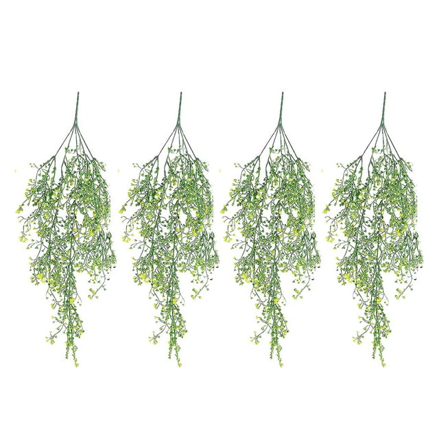 Bewildely 4 piezas añaden un toque con elegante guirnalda de eucalipto para interiores o exteriores con plantas artificiales Decoración Amarillo