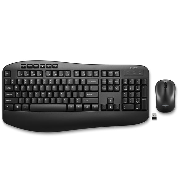 Staples TECH Wireless Keyboard and Optical Mouse Combo Black (ST62637)