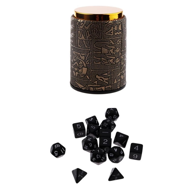 Set de 15 Piezas Acrílico 4-20 Lados Dados de Juego RPG con Bolsa & Coctelera Juegos de Sunnimix Dados puntuales