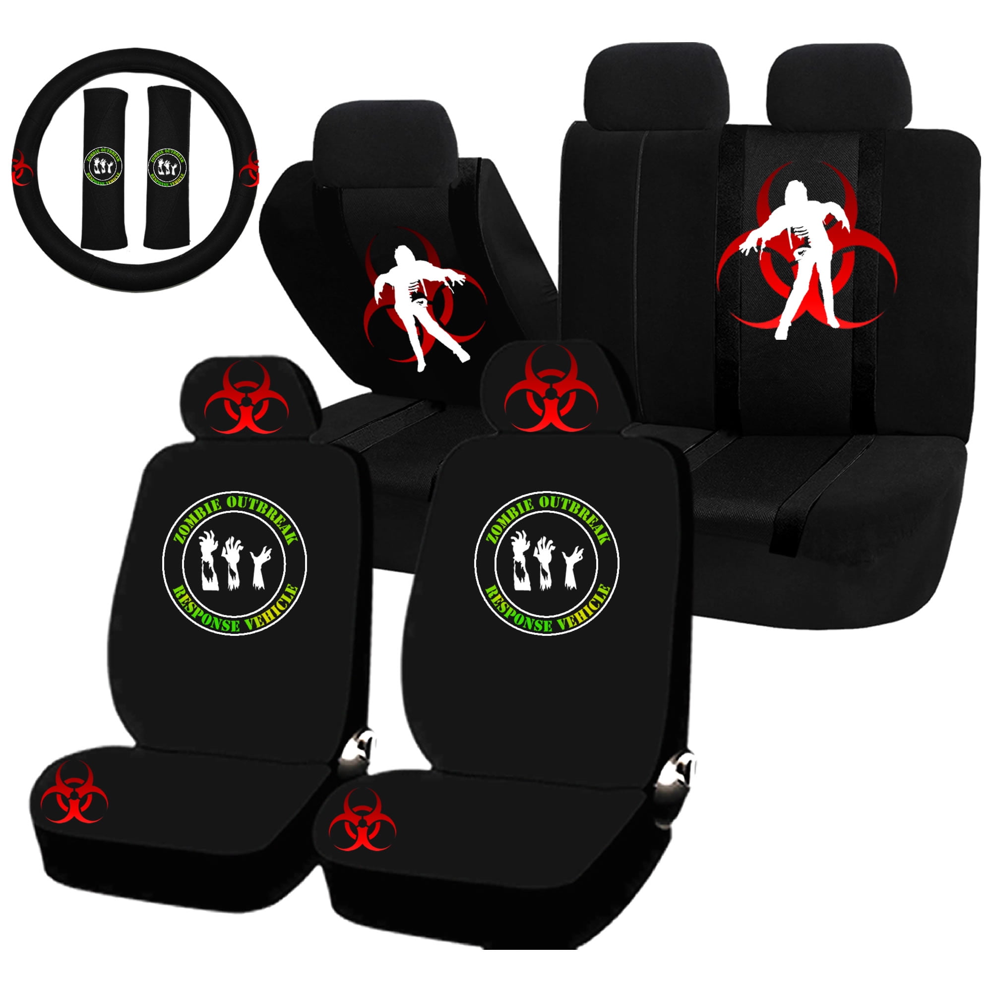 22PC Zombie Outbreak Response Seat Covers & Steering Wheel Set