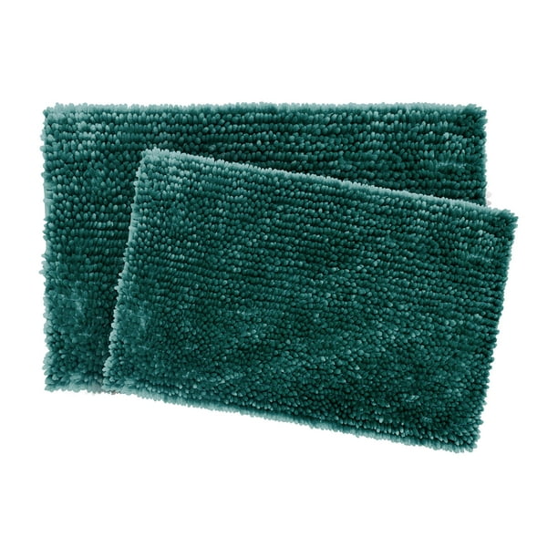 2Piece Mega Butter Chenille Bath Mat Set, Harbor Teal