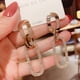 thumbnail image 2 of Pendientes de moda femenina, pendientes grandes con doble anillo de diamantes dorados de 14k, regalos de cumpleaños de San Valentín, 2 of 3