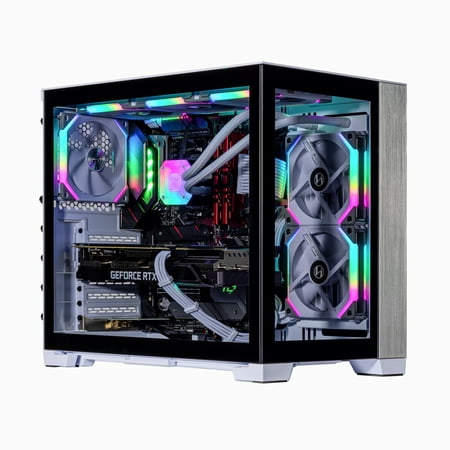 Velztorm Mini Lux Gaming Desktop PC (AMD Ryzen 9 5950X 16-Core, 32GB RAM, 2TB PCIe SSD, GeForce RTX 4060, Wifi, White, Win 11 Home)