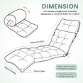 thumbnail image 6 of Topchances Outdoor Chaise Lounge Chair Cushion 70.87"L x 19.69"W Water Resistant Chaise Cushion with Ties for Outdoor Furniture, Pool Lounge Chair Cushions, Green, 6 of 10