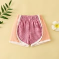 thumbnail image 2 of FINALGANG Girl Lovely Shorts Plaid Print Patchwork Loose Fit Yoga Beach Shorts Elastic Waistband Cotton Bottom Relaxed Fit Soft Daily Wear, 2 of 9