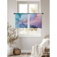 thumbnail image 2 of Blue Purple Pink Ombre Sheer Curtains for Living Room Bedroom Modern Marble Abstract Sheer Curtains 45 Inch Long 2 Panels Set Light Filtering Curtain Window Treatments Drapes for Dining Room, 2 of 6