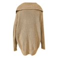 thumbnail image 5 of UYISJ Womens Chunky Cable Knit Long Cardigan Warm Open Front Sweaters Hooded Knitted Sweater Button Down Outerwear Coats Khaki L, 5 of 5