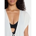thumbnail image 3 of Time and Tru Women's Tie Front Coverup, Size L/XL, Winter White, 3 of 4
