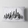 thumbnail image 2 of Designart Chicago Black Silhouette - Cityscape Painting Throw Pillow - 12x20, 2 of 5