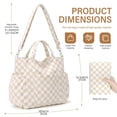 thumbnail image 5 of Gocvo Corduroy Tote Bag, Large Tote Bags for Women, Crossbody Shoulder Handbags for Work Travel（Khaki Plaid）, 5 of 7