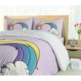 thumbnail image 5 of Ambesonne Rainbow Duvet Cover Sets, Funny Unicorn Colorful Mane, 2-Queen, Pale Yellow Peach, 5 of 6