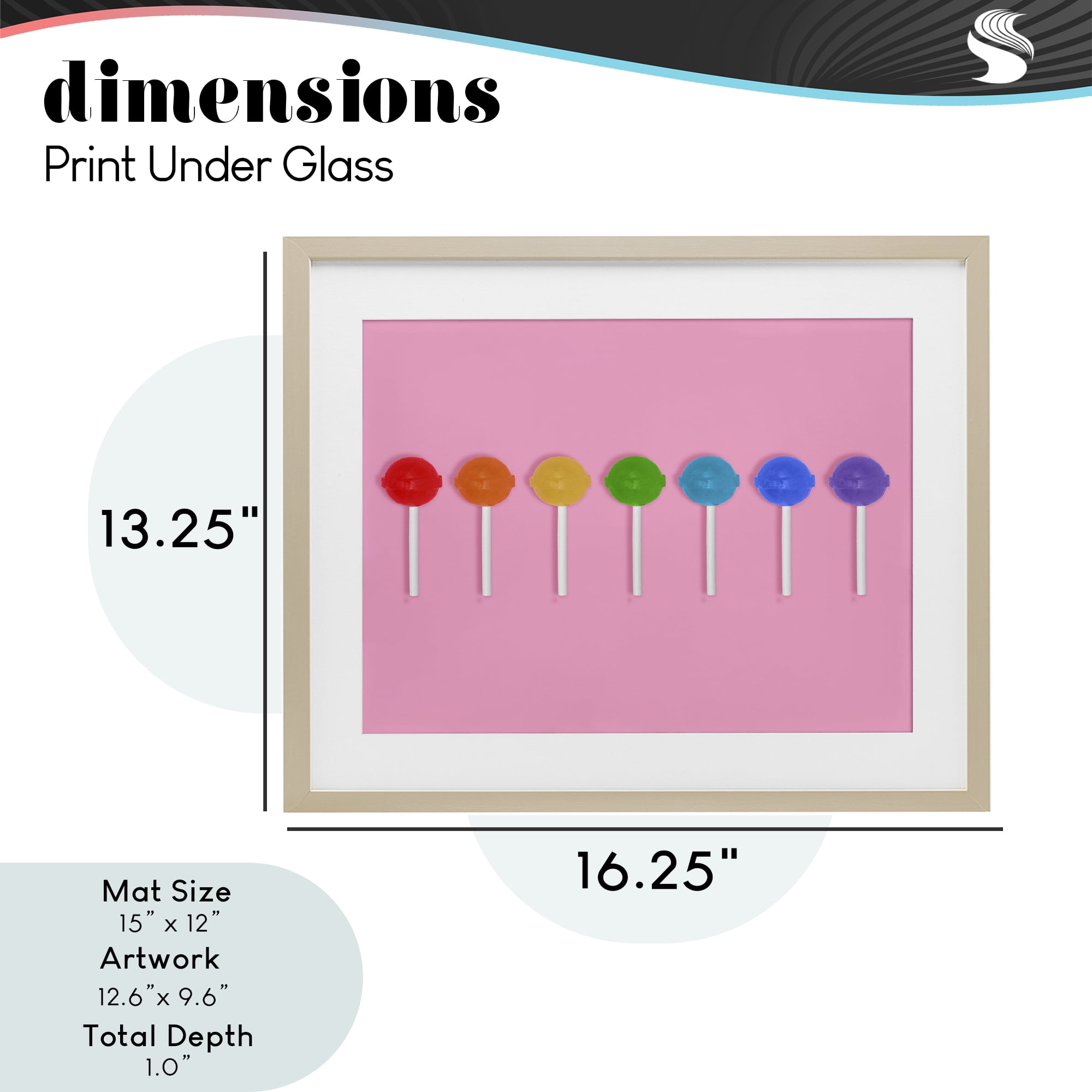 Stupell Industries Row of Rainbow Lollipops Birch Framed Print Under Glass, design by LISH Creative