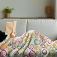 thumbnail image 3 of Geometric Soft Flannel Fleece Throw Blanket, Childish Spirals with Funny Dots Bubbles Background Kids Nursery Theme Print, Cozy Plush for Indoor and Outdoor Use, 50" x 60", Multicolor, by Ambesonne, 3 of 5