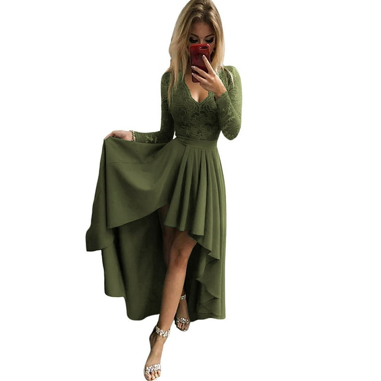 Wedding Guest Dresses For Women Formal Wedding Guest Dresses For Women  Gowns And Evening Dresses Women's Solid Color Lace Sheath Fishtail Dress  Wrap