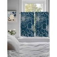 thumbnail image 3 of Teal Flowers Living Room Curtains 2 Panel, Spring Floral Botanical Modern Art Cafe Window Treatment, Farmhouse Bedroom Bathroom Kitchen Curtains Drapes 104"x45", 3 of 6