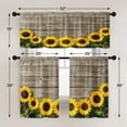 thumbnail image 4 of Sunflowers Wooden Board Kitchen Curtains Yellow Flower Window Curtains and Valances Set 36 Inch, Summer Short Tier Curtain for Kitchen, Rustic Vintage Small Kitchen Decor, 4 of 5