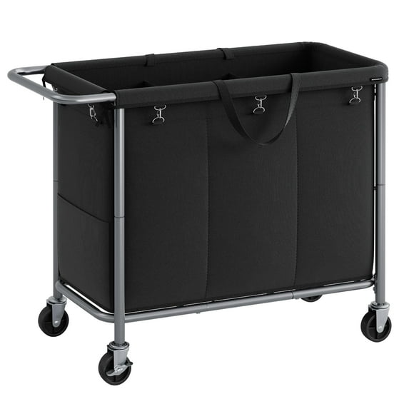 Cesta de lavandería SONGMICS Rolling de 3 secciones, 200 L, con ruedas