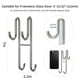 thumbnail image 2 of Gancho para puerta de vidrio para ducha, paquete de 2, ganchos extendidos para puerta de ducha de acero inoxidable 304 plateados, colgador sin marco sin perforación, ganchos para toallas de doble cara, 2 of 5