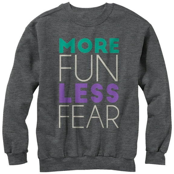 Women's CHIN UP More Fun Less Fear  Sweatshirt Charcoal Heather Large