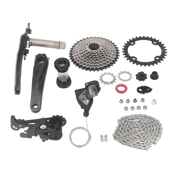 Grupo de 10 velocidades 11 a 40T Soporte inferior del volante Cadena de cambio delantera trasera Kit de cambio de marchas de bicicleta antioxidante Accesorios para bicicletas Plato 34T