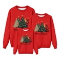 thumbnail image 1 of RXMEKW Chandail de Noël à Capuche pour Femmes Manches Longues Col Rond Haut Imprimé Ensemble Familial Assorti pour Photos de Vacances, 1 of 7