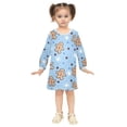 thumbnail image 2 of long-sleeved dress Gingerbread Man Pattern A-line dress with ribbed cuffs Soft and comfortable, 2 of 6