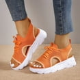 thumbnail image 2 of NOKIO Summer Women Sandals Mesh Casual White Thick Soled Lace Up Sandals Open Toe Beach Shoes Women Summer Air Cushion Platform Mesh Mules Sneaker Sandals, 2 of 7