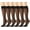 6 Pairs Black, variant on SUCS 6 Pairs Sheer Knee High Stockings With Reinforced Toe 20D Nylon Socks For Women