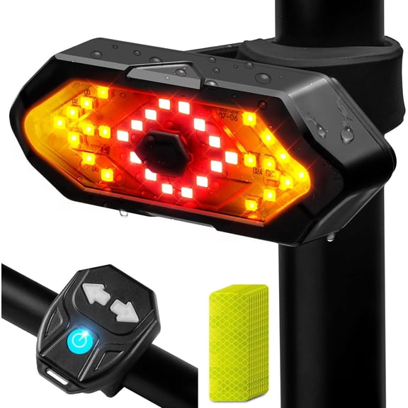 120 Lumen USB Rechargeable Bicycle Rear Light with Turn Signals, Ultra Bright LED Bike Light, 5 Modes with 10 Reflective Safety Strips for Cycling Electronics
