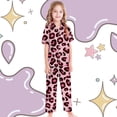 thumbnail image 6 of CAIXIA Girls Pajama Set Shorts 3-Piece Soft Button Down Silk Pajamas Tee,pants & Shorts Satin Pjs Sleepwear Lounge Sleep Set Nightwear for Bedtime,77-Hot Pink, 6 of 7
