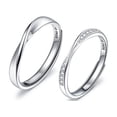 thumbnail image 1 of Anillos de pareja de plata 925 con forma de ilusión de amor ajustable, 1 of 2