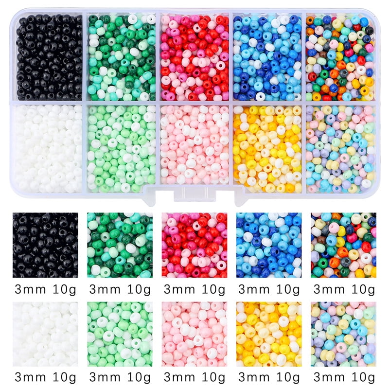 DICOBD 31200pcs 2mm Glass Seed Beads for Bracelet Making Kit, Small Beads,  24 Color Craft Beads for Jewelry Making and Crafts