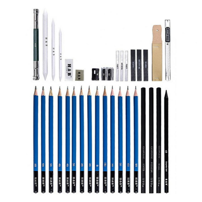 Sketching Pencil Set, Drawing Pencils and Sketch Kit,30-Piece Complete  Artist Kit Includes Graphite Pencils,Charcoal Pencils, Paper Erasable Pen