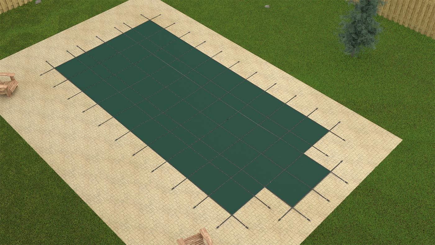 Choose Size HPI Rectangle GREEN MESH In-Ground Swimming Pool Safety Cover 