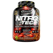 MuscleTech NitroTech Protein Powder Plus Muscle Builder, 100% Whey Protein with Whey Isolate, Milk Chocolate, 4 Pounds (40 Servings)